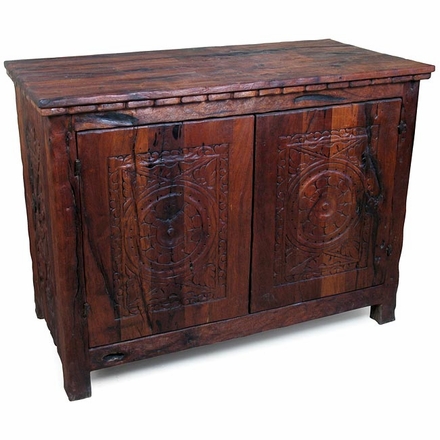 Small Old World Carved Mesquite Buffet