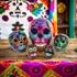 Small Painted Ceramic Sugar Skulls - Set of 2