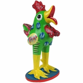 Small Painted Clay Rooster
