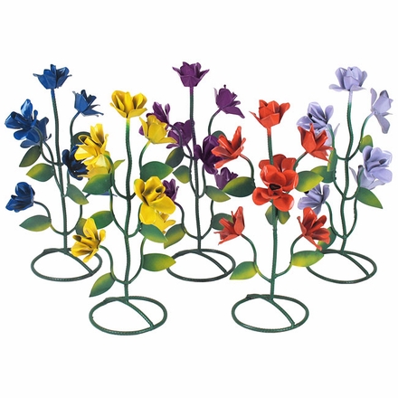 Small Painted Metal Roses - 16