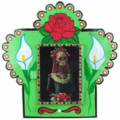 Small Painted Tin Nicho with Catrina Print