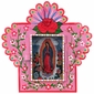 Small Painted Tin Nicho with Virgin of Guadalupe Print