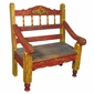 Small Painted Wood Carved Spindle Bench