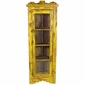 Small Painted Wood Yellow Corner Cabinet