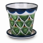 Small Peacock Design Talavera Flower Pot