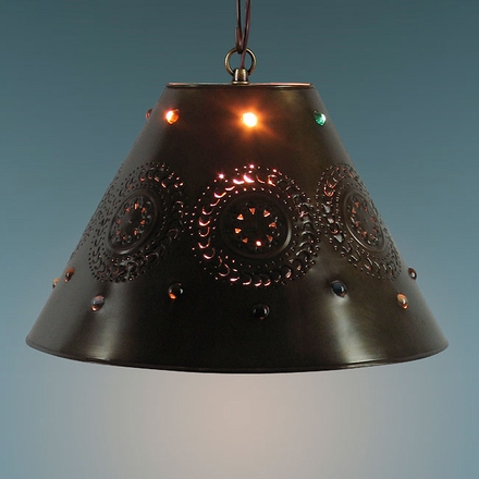 Small Punched Marble Hanging Shade Lamp