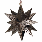 Small Punched Tin Hanging Star Fixture