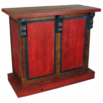 Small Red Painted Wood Bar