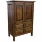Small Rustic Old Wood Armoire - 2 Doors and 4 Drawers