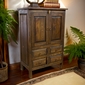 Small Rustic Old Wood Armoire - 2 Doors and 4 Drawers