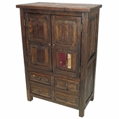 Small Reclaimed Wood Armoire - 2 Doors and 4 Drawers