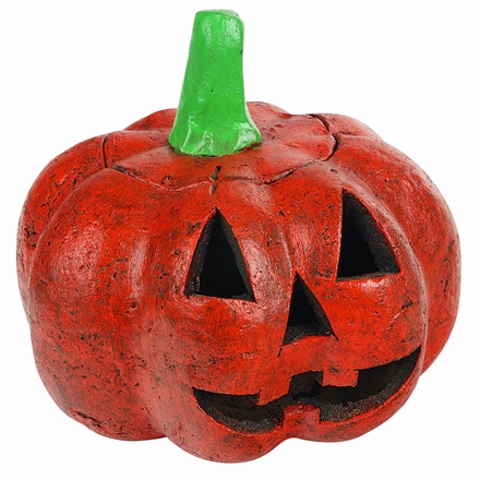 Small Rustic Painted Clay Pumpkin Jack o Lantern