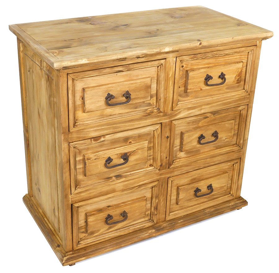 Small Rustic Pine Dresser 6 Drawer