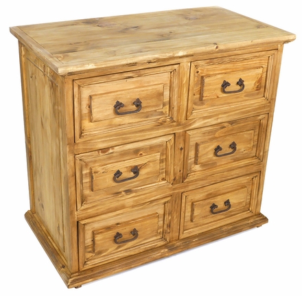 Small Rustic Pine Dresser - 6 Drawer