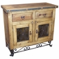 Small Rustic Wood and Iron Base Buffet - 2 Doors - 2 Drawers