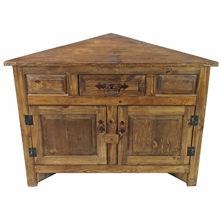 Small Rustic Wood Corner Cabinet
