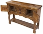 Small Rustic Wood Credenza or Buffet with 2 Doors, 2 Drawers and Shelf