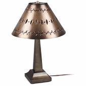Small Southwest Tin Lamp - Tapered Base with S-Shade