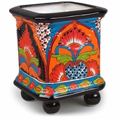 Small Talavera Ball Footed Square Planter