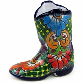 Small Talavera Boot Vase