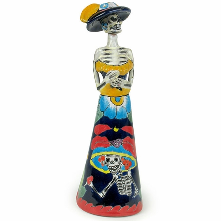 Small Talavera Catrina Skeleton Statue