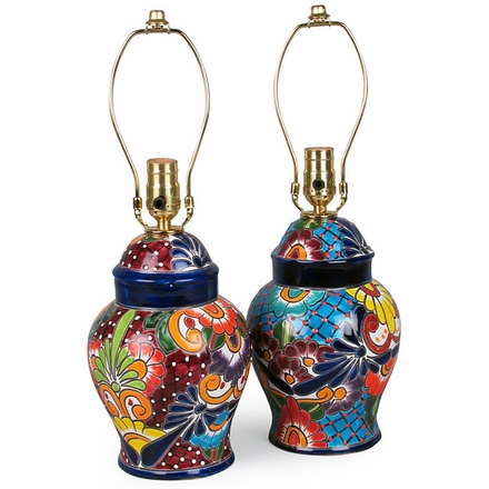 Small Talavera Ginger Jar Lamp Base