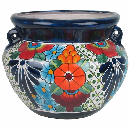 Small Talavera Handled Flower Pot