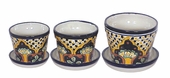 Small Talavera Pots and Plates Set of 3