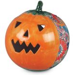 Small Talavera Pumpkin Jack o Lantern