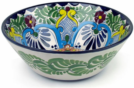 Small Talavera Round Serving Bowl - Margarita Pattern