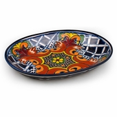Small Talavera Sauce Dish - Yellow Cross Pattern