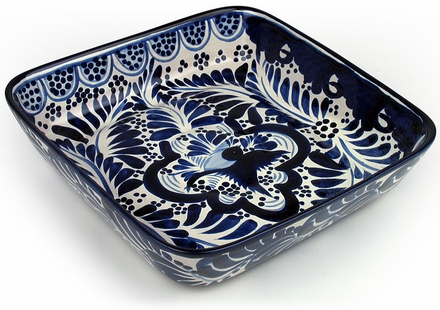 Small Talavera Square Casserole Dish - Blue & White