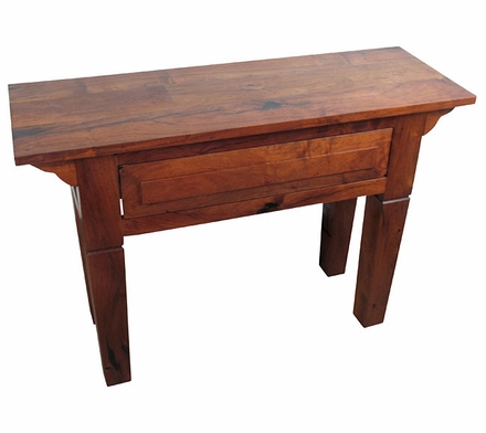 Small Tapered Leg Mesquite Sofa Table with Drawer