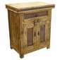 Small Wire Brush Old Wood Console with Iron Accents
