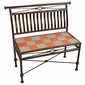 Small Wrought Iron Bench with Talavera Tiles