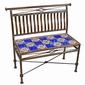 Small Wrought Iron Bench with Talavera Tiles