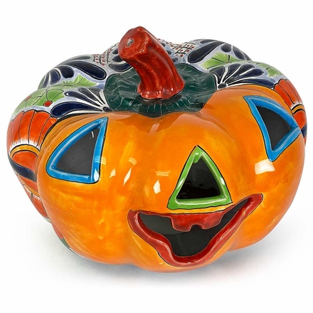 Smiling Talavera Jack-o-Lantern Pumpkin