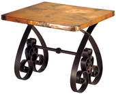 Southern Iron Base End Table with Copper Top