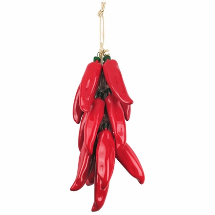 Southwest Chili Ristra - Ceramic Red Anaheim Peppers