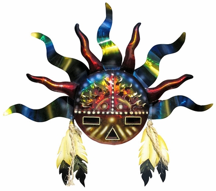 Southwest Indian Sun 3D Metal Wall Art Sculpture