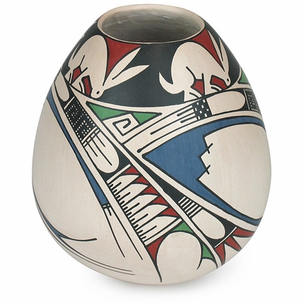Southwest Mata Ortiz Vase with Rabbits