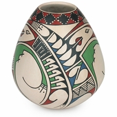 Southwest Mata Ortiz Wide Bottom Vase