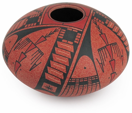 Southwest Red Mata Ortiz Short Vase