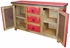 Southwest Red Painted Wood Buffet with Tin Panels