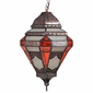 Spanish Colonial Hanging Light with Frosted and Orange Glass
