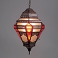 Spanish Colonial Hanging Light with Frosted and Orange Glass