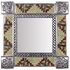 Square Natural Tin & Talavera Tile Mexican Mirror - 13