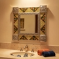 Square Natural Tin & Talavera Tile Mexican Mirror - 13
