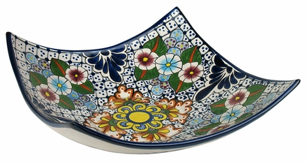 Square Raised Corner Talavera Appetizer Tray