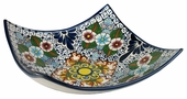 Square Raised Corner Talavera Appetizer Tray